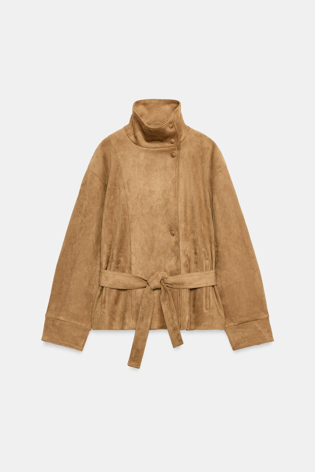 Elara Faux Suede Belted Jacket