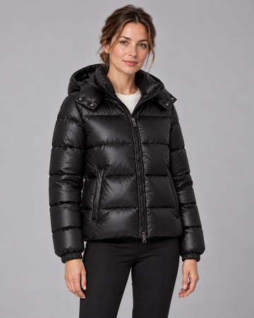 Ladies Puffer Jacket – Lightweight Hooded Quilted Winter Coat