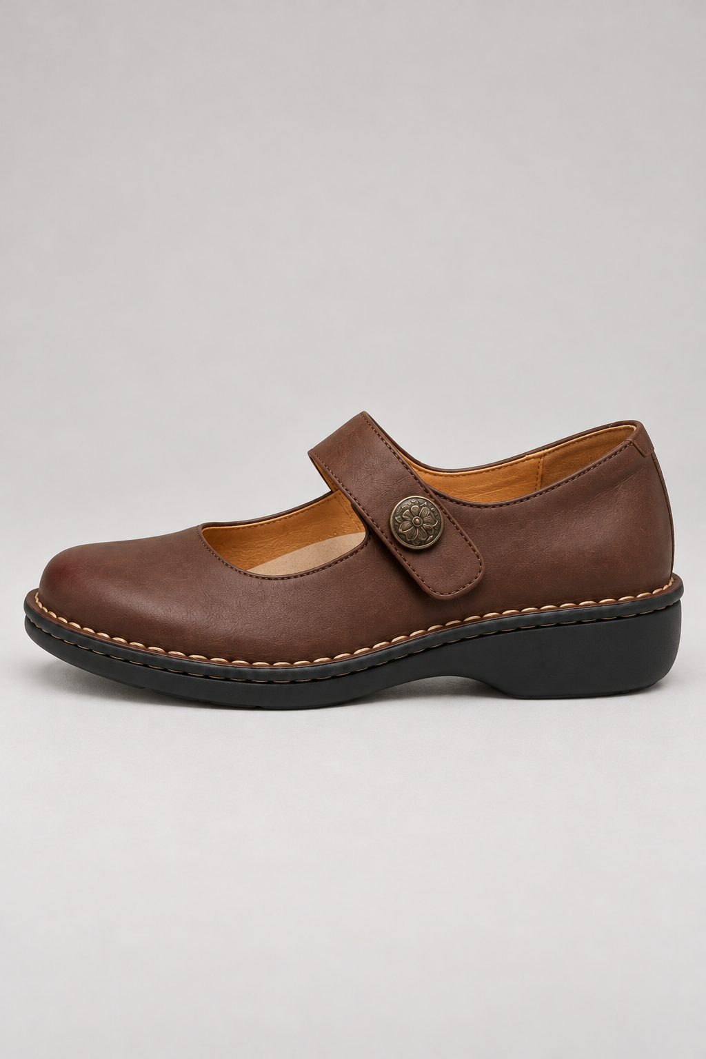 Women's Mary Jane Shoes – Round Toe & Strap Fastening