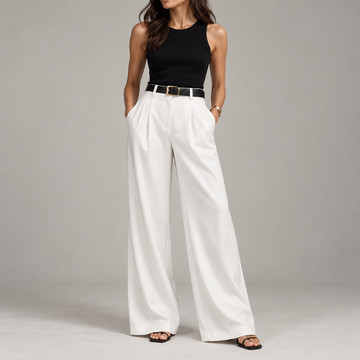 Women's High-Waisted Tailored Wide-Leg Trousers