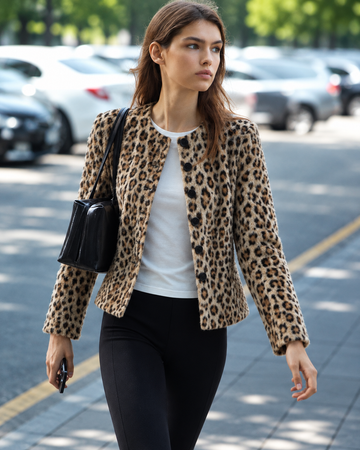 Leopard Faux Fur Blazer