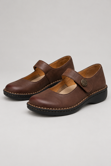 Women's Mary Jane Shoes – Round Toe & Strap Fastening